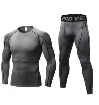Men's Fitness Running Compression Training Suit Tights Long - sleeved Shirt Pants Leggings Sports Suit Fitness Sportswear - SMARTMARTNZ