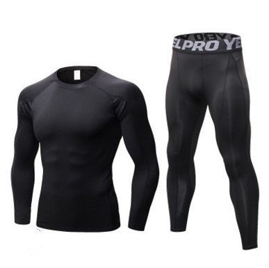 Men's Fitness Running Compression Training Suit Tights Long - sleeved Shirt Pants Leggings Sports Suit Fitness Sportswear - SMARTMARTNZ