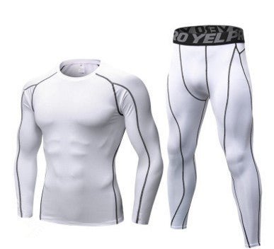 Men's Fitness Running Compression Training Suit Tights Long - sleeved Shirt Pants Leggings Sports Suit Fitness Sportswear - SMARTMARTNZ