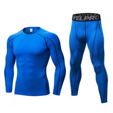 Men's Fitness Running Compression Training Suit Tights Long - sleeved Shirt Pants Leggings Sports Suit Fitness Sportswear - SMARTMARTNZ