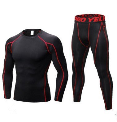 Men's Fitness Running Compression Training Suit Tights Long - sleeved Shirt Pants Leggings Sports Suit Fitness Sportswear - SMARTMARTNZ