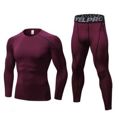 Men's Fitness Running Compression Training Suit Tights Long - sleeved Shirt Pants Leggings Sports Suit Fitness Sportswear - SMARTMARTNZ