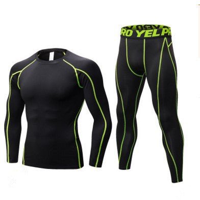 Men's Fitness Running Compression Training Suit Tights Long - sleeved Shirt Pants Leggings Sports Suit Fitness Sportswear - SMARTMARTNZ
