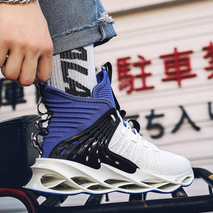 Men’s Flyknit Mid - Top Sneakers – Breathable Blade Sole - SMARTMARTNZ
