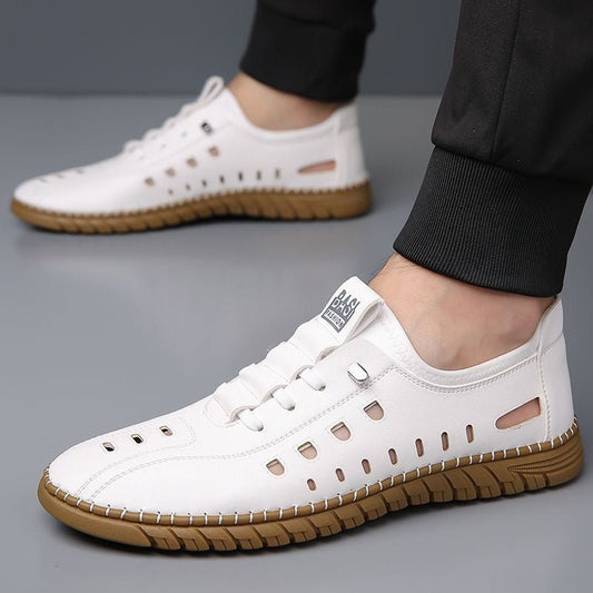 Men’s Leather Slip - On Sandals – Hollow & Breathablel - SMARTMARTNZ