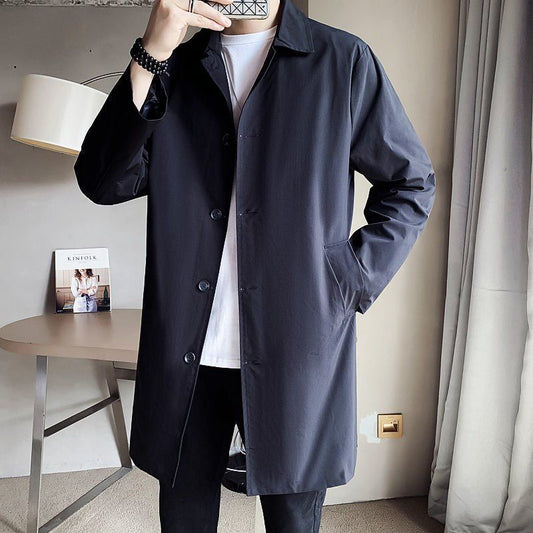 Men's Mid - length Loose Skin Trench Casual Thin Coat - SMARTMARTNZ
