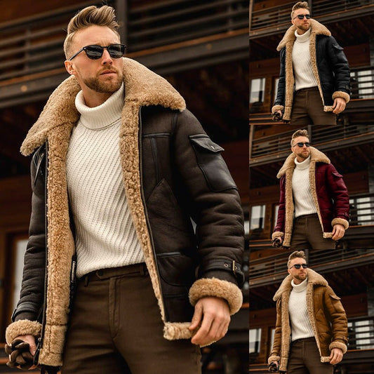 Men’s Military Winter Fleece Jacket – Warm Tactical Coat with Fur Collar - SMARTMARTNZ