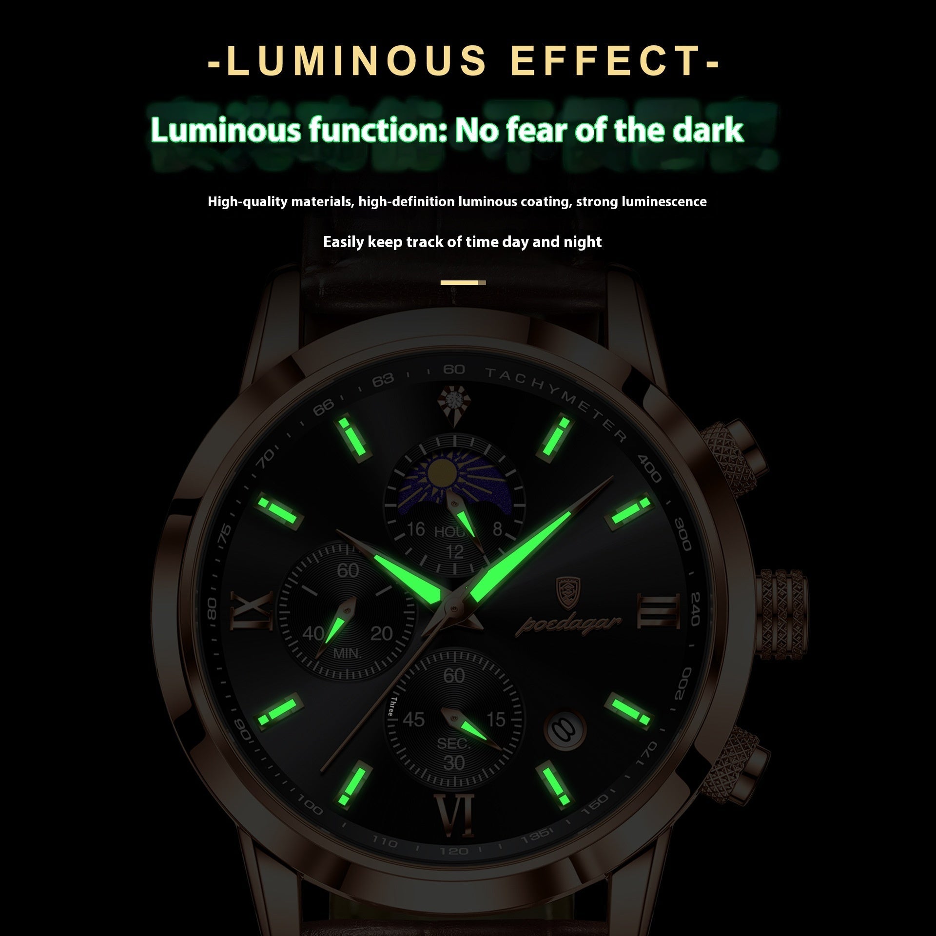 Men’s Multi - Function Moon Phase Watch - SMARTMARTNZ