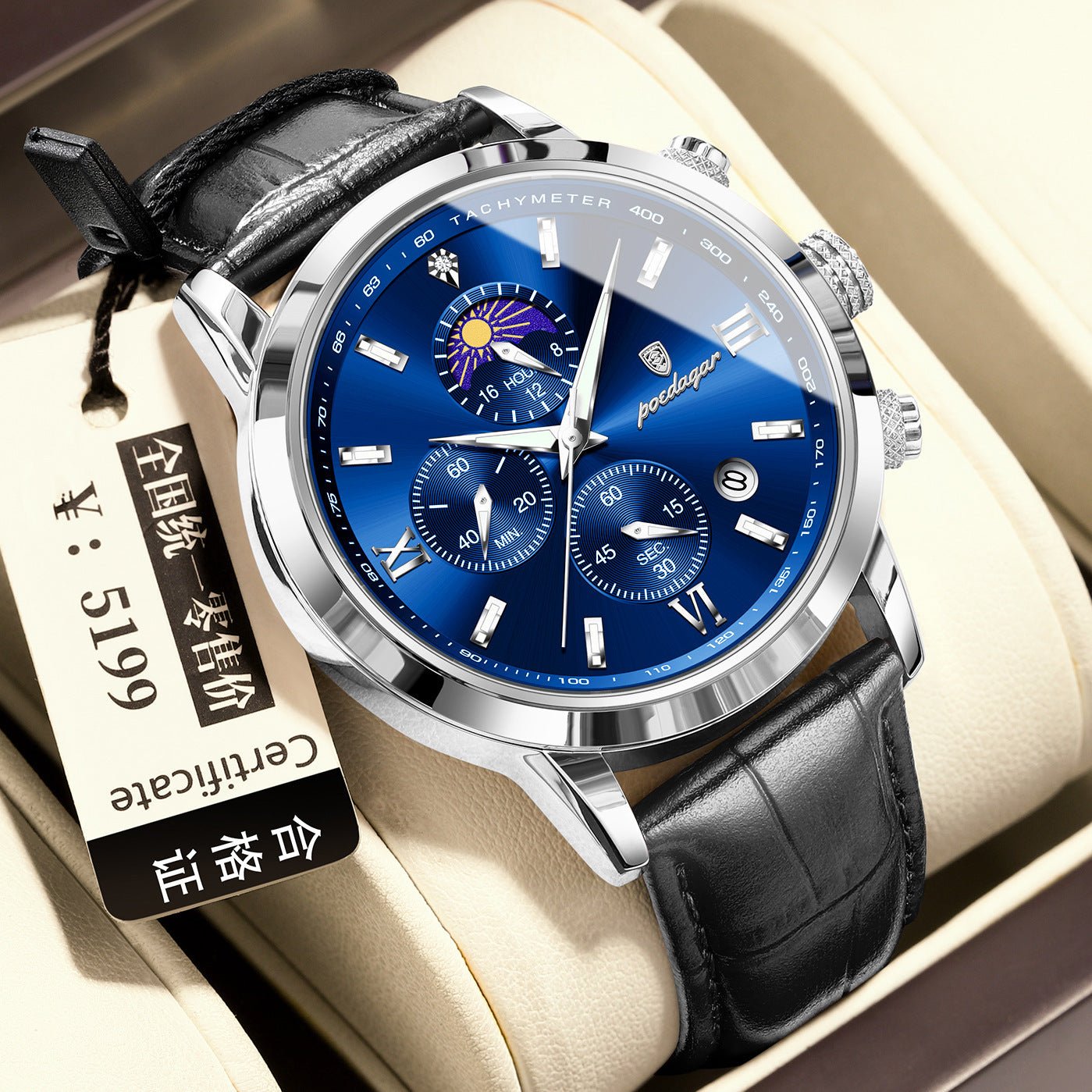 Men’s Multi - Function Moon Phase Watch - SMARTMARTNZ
