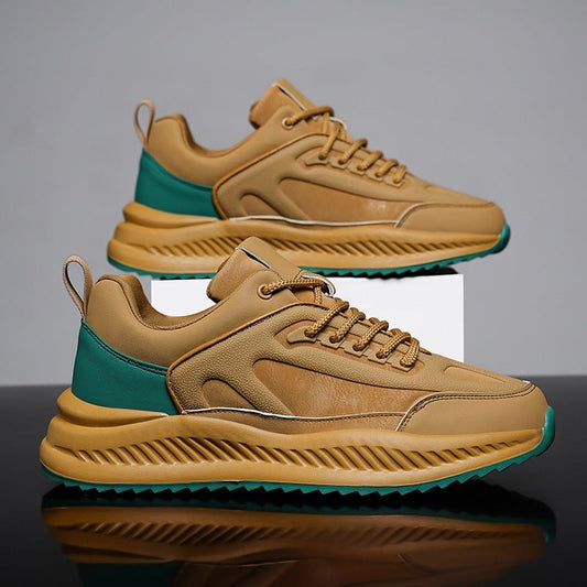 Men's Platform Lightweight Soft Sole Sports Leather Casual Sneakers - SMARTMARTNZ