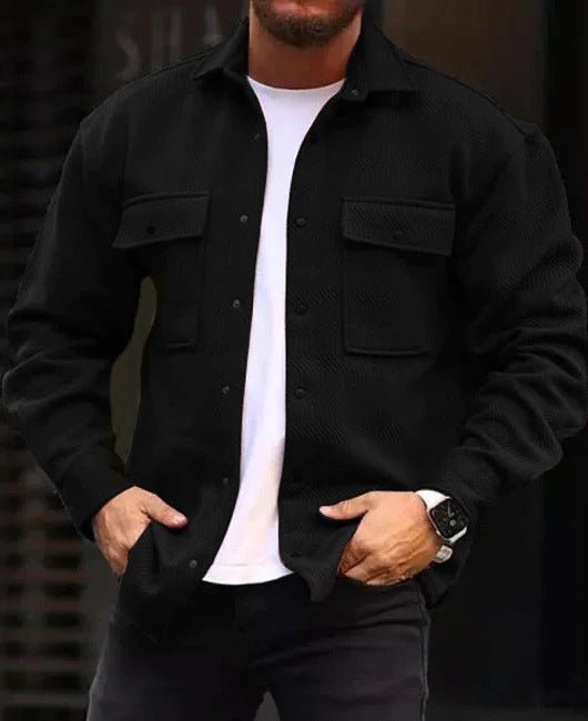 Men’s Polo Collar Coat – Stylish Work & Casual Outerwear - SMARTMARTNZ