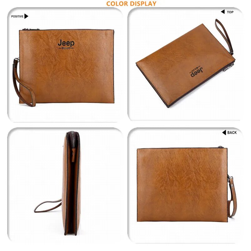 Men’s PU Leather Business Clutch – JEEP BULUO Elegant Handbag & Card Wallet - SMARTMARTNZ