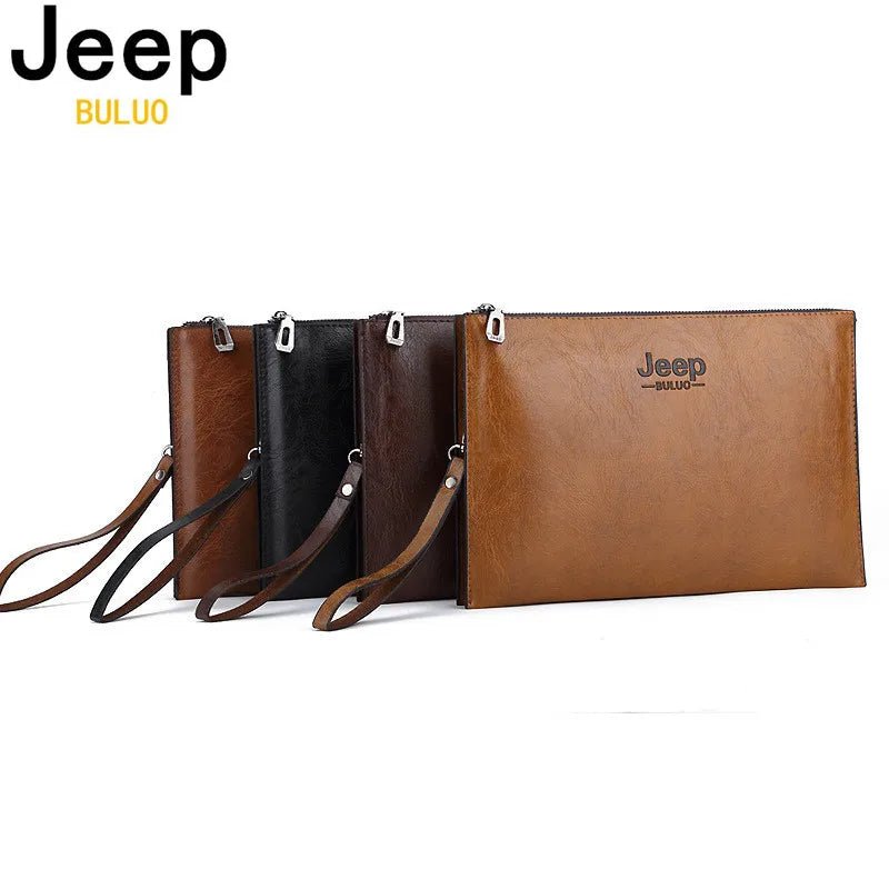 Men’s PU Leather Business Clutch – JEEP BULUO Elegant Handbag & Card Wallet - SMARTMARTNZ