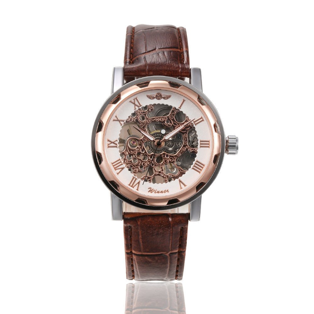 Men’s Retro Manual Mechanical Watch – Genuine Leather Strap - SMARTMARTNZ