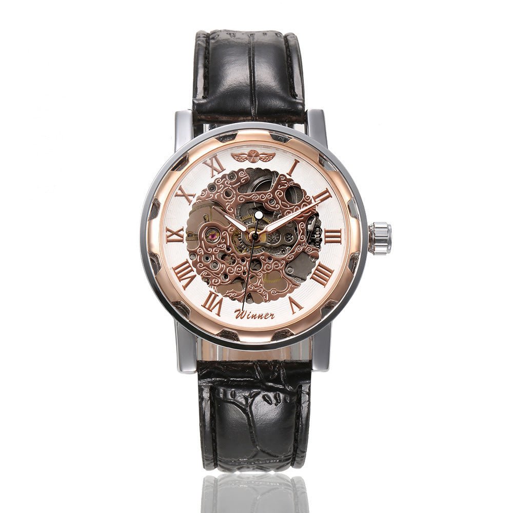 Men’s Retro Manual Mechanical Watch – Genuine Leather Strap - SMARTMARTNZ
