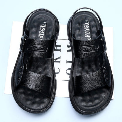Men’s Soft Leather Beach Shoes – Casual with Latex Pad Cushioned Comfort | Stylish & Supportive for Summer Days - SMARTMARTNZ