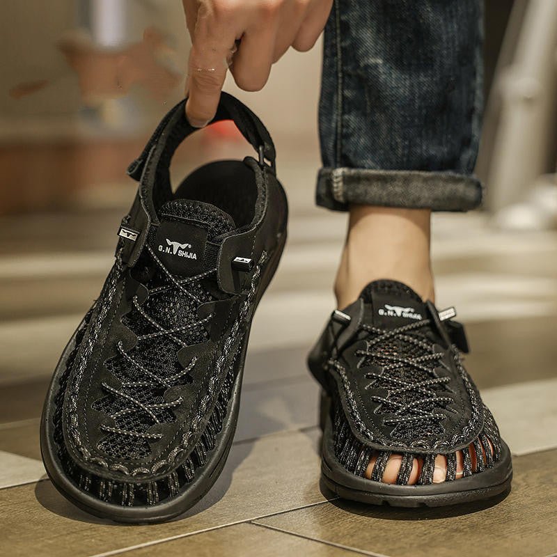 Men’s Summer Woven Hollow Sports Sandals – Outdoor Trekking - SMARTMARTNZ