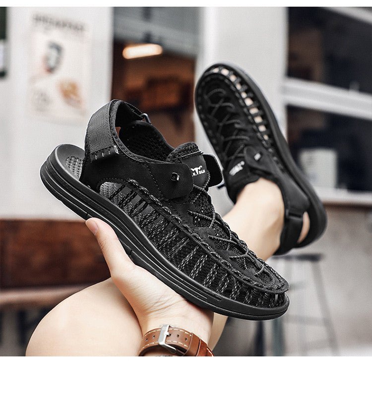 Men’s Summer Woven Hollow Sports Sandals – Outdoor Trekking - SMARTMARTNZ