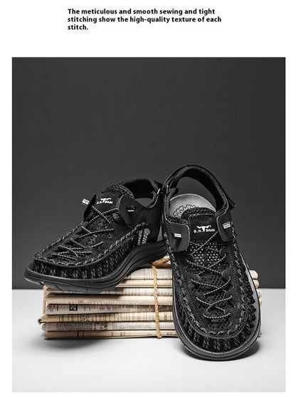 Men’s Summer Woven Hollow Sports Sandals – Outdoor Trekking - SMARTMARTNZ