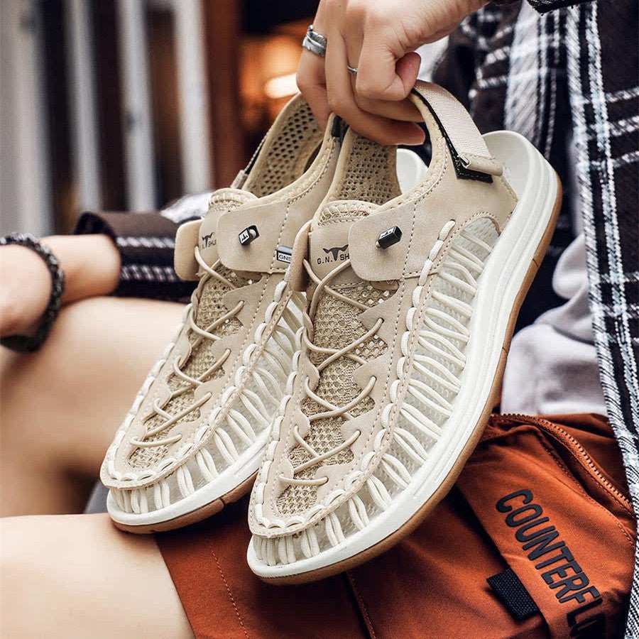 Men’s Summer Woven Hollow Sports Sandals – Outdoor Trekking - SMARTMARTNZ
