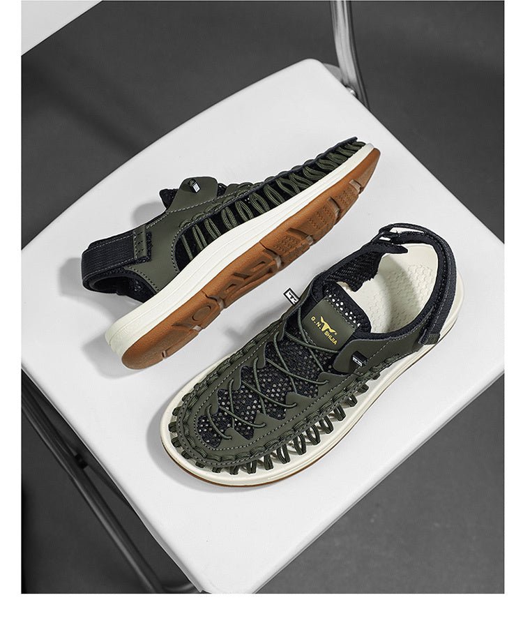 Men’s Summer Woven Hollow Sports Sandals – Outdoor Trekking - SMARTMARTNZ