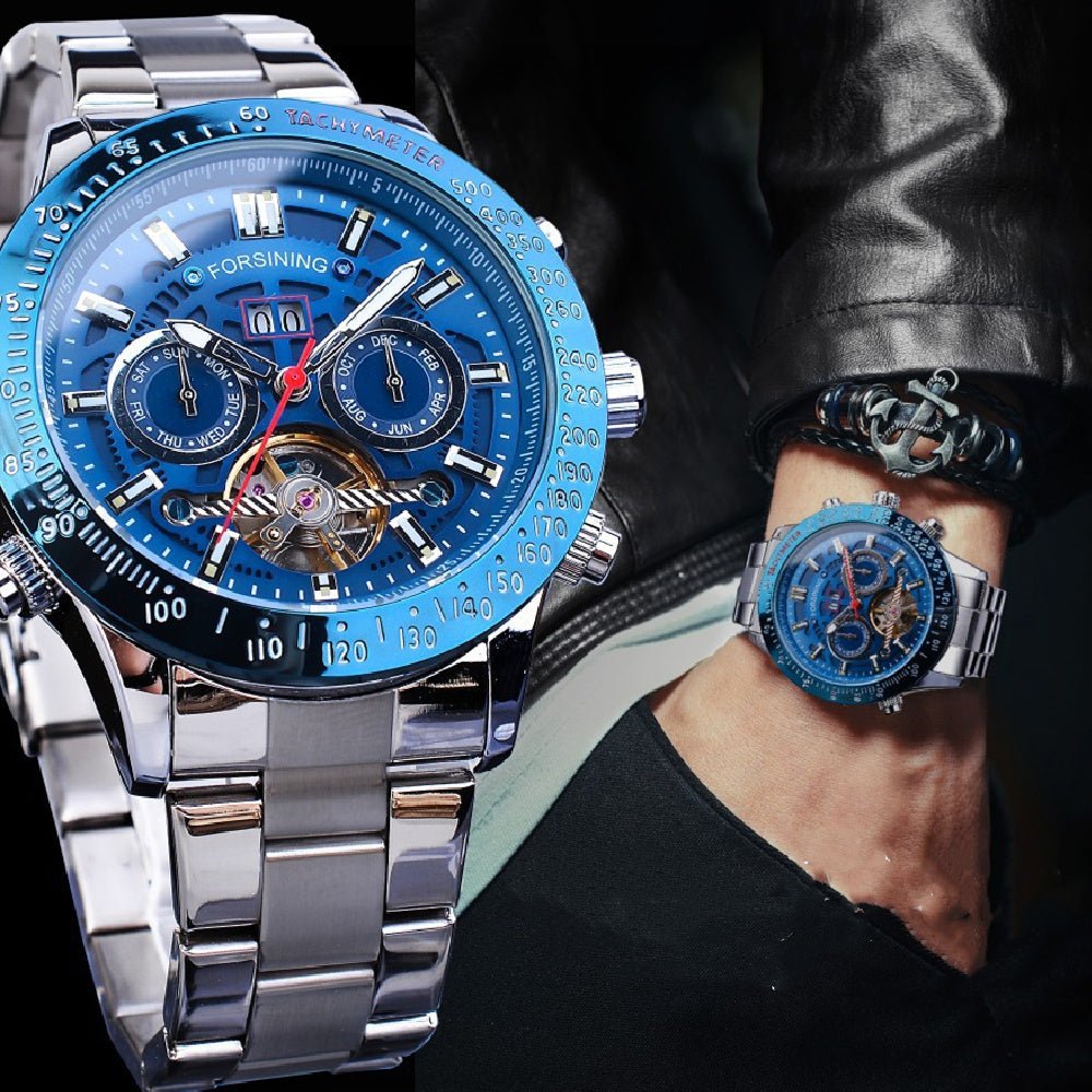 Men’s Tourbillon Automatic Watch – Casual Luxury with Multi - Function Dial - SMARTMARTNZ
