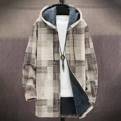 Men’s Trench Coat w/ Digital Printed Hoodie – Trendy Wear - SMARTMARTNZ