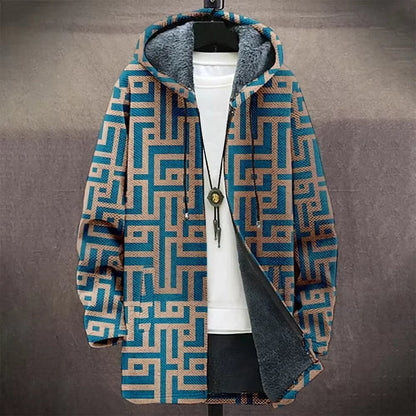 Men’s Trench Coat w/ Digital Printed Hoodie – Trendy Wear - SMARTMARTNZ