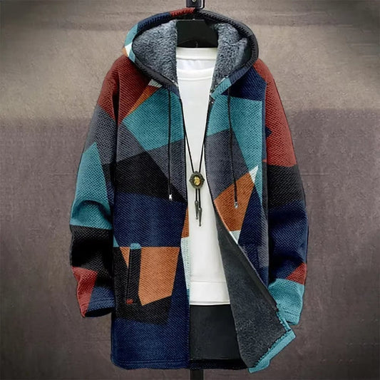 Men’s Trench Coat w/ Digital Printed Hoodie – Trendy Wear - SMARTMARTNZ