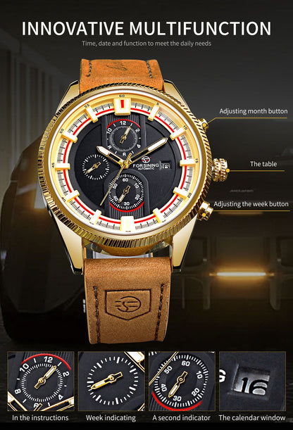 Men’s Waterproof Calendar Watch – Automatic Mechanical 30M - SMARTMARTNZ