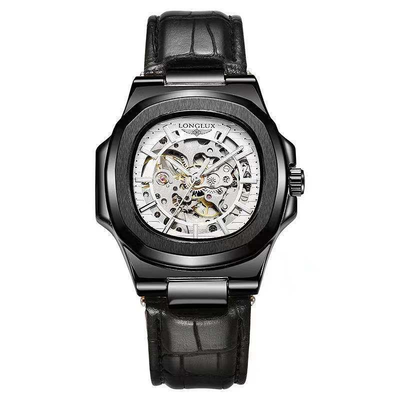 Men’s Waterproof Mechanical Watch – Barrel Case & Leather Strap - SMARTMARTNZ