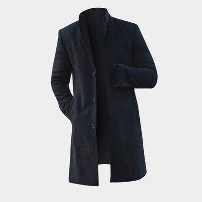 Men’s Winter Trench Jacket – Slim Fit Long Coat in Khaki & Black - SMARTMARTNZ