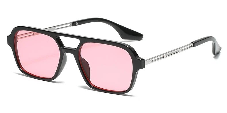 Men’s & Women’s Trendy Square Sunglasses – Double - Bridge Leopard Blue Gradient Shades - SMARTMARTNZ