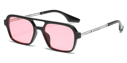 Men’s & Women’s Trendy Square Sunglasses – Double - Bridge Leopard Blue Gradient Shades - SMARTMARTNZ