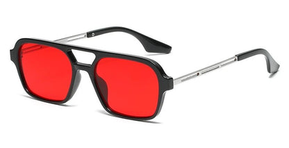 Men’s & Women’s Trendy Square Sunglasses – Double - Bridge Leopard Blue Gradient Shades - SMARTMARTNZ