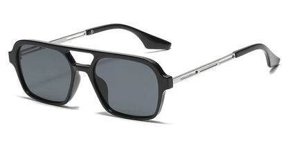 Men’s & Women’s Trendy Square Sunglasses – Double - Bridge Leopard Blue Gradient Shades - SMARTMARTNZ