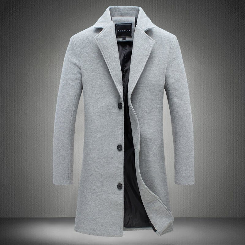 Men’s Woolen Business Coat – Autumn & Winter Professional Style - SMARTMARTNZ