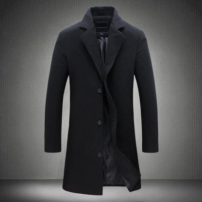 Men’s Woolen Business Coat – Autumn & Winter Professional Style - SMARTMARTNZ
