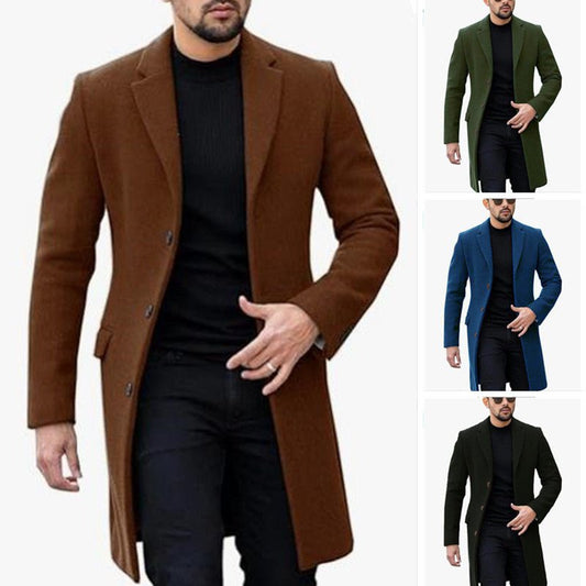 Men’s Woolen Cardigan Coat – Classic & Elegant Outerwear - SMARTMARTNZ