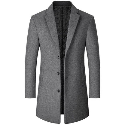 Men’s Woolen Trench Coat – Autumn & Winter Longline Style - SMARTMARTNZ