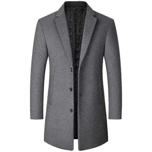 Men’s Woolen Trench Coat – Autumn & Winter Longline Style - SMARTMARTNZ