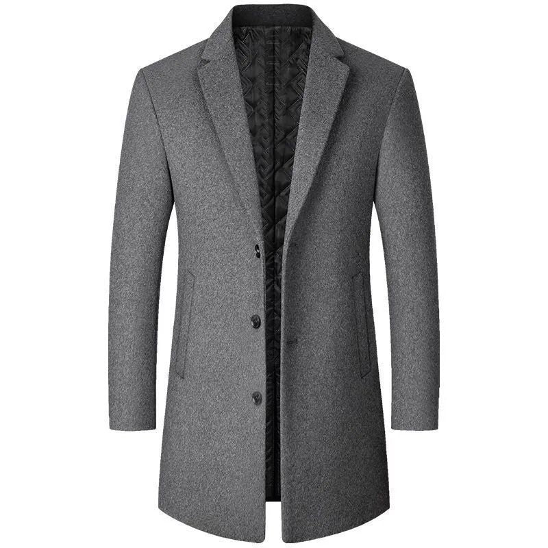 Men’s Woolen Trench Coat – Autumn & Winter Longline Style - SMARTMARTNZ