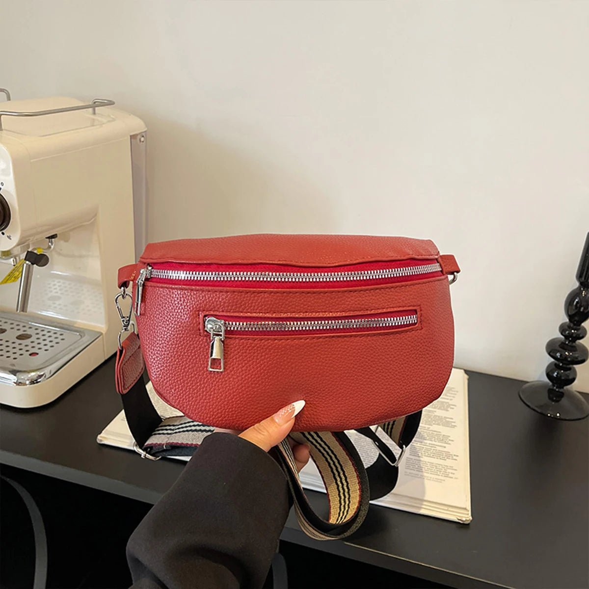 Multi - Pocket PU Leather Shoulder Bag – Retro Crossbody Chest Bag for Women - SMARTMARTNZ