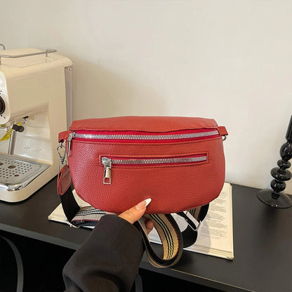 Multi - Pocket PU Leather Shoulder Bag – Retro Crossbody Chest Bag for Women - SMARTMARTNZ