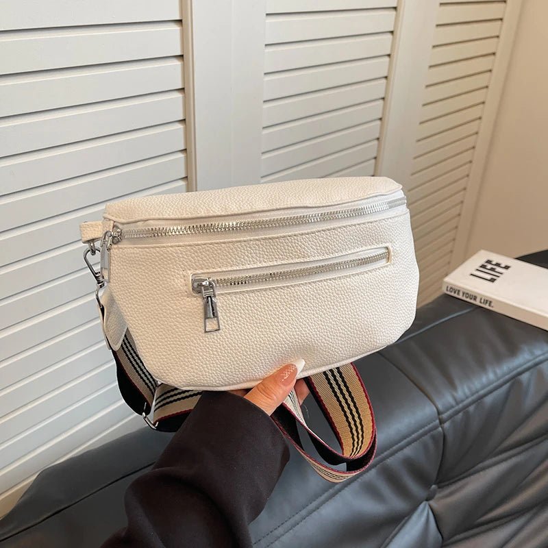 Multi - Pocket PU Leather Shoulder Bag – Retro Crossbody Chest Bag for Women - SMARTMARTNZ