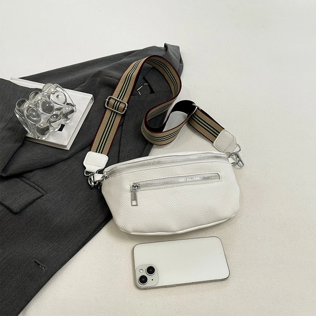 Multi - Pocket PU Leather Shoulder Bag – Retro Crossbody Chest Bag for Women - SMARTMARTNZ