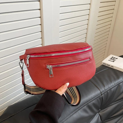 Multi - Pocket PU Leather Shoulder Bag – Retro Crossbody Chest Bag for Women - SMARTMARTNZ