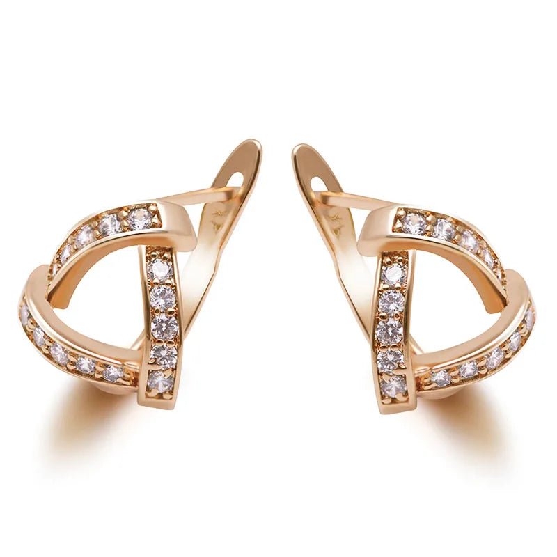 MxGxFam Gold Plated Triangle Hoop Earrings for Women – Fashion Jewelry with AAA+ Cubic Zirconia - SMARTMARTNZ