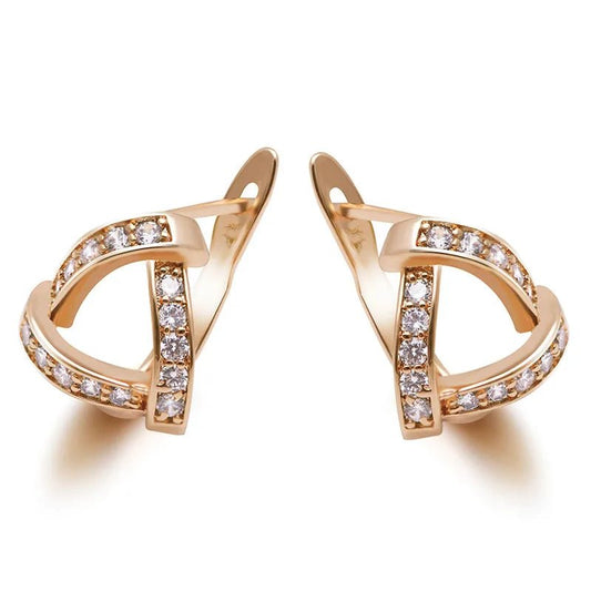 MxGxFam Gold Plated Triangle Hoop Earrings for Women – Fashion Jewelry with AAA+ Cubic Zirconia - SMARTMARTNZ