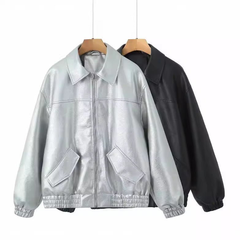 New Women's American PU Leather Coat - SMARTMARTNZ